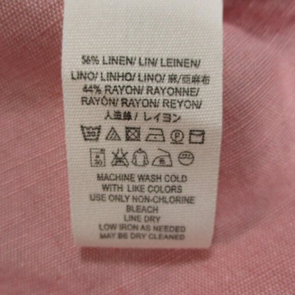 Free People Skirt Womens 8 Pink Linen Blend Higher Ground Skater Belted Zip Cute - Picture 9 of 14